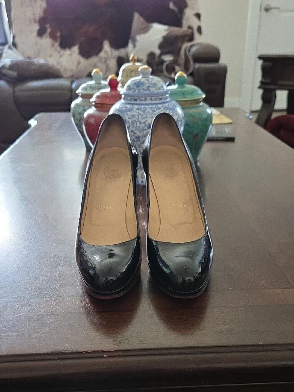 Christian Louboutin Black Patent High Heel Pumps